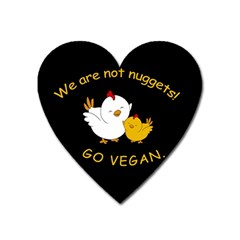 Go Vegan - Cute Chick  Heart Magnet by Valentinaart