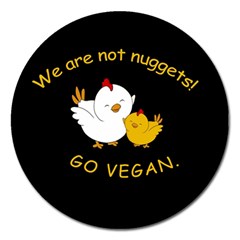 Go Vegan - Cute Chick  Magnet 5  (round) by Valentinaart