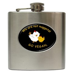 Go Vegan - Cute Chick  Hip Flask (6 Oz) by Valentinaart