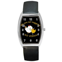 Go Vegan - Cute Chick  Barrel Style Metal Watch by Valentinaart