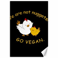 Go Vegan - Cute Chick  Canvas 12  X 18   by Valentinaart