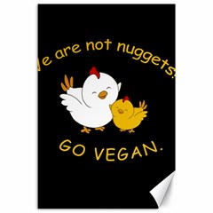 Go Vegan - Cute Chick  Canvas 24  X 36  by Valentinaart