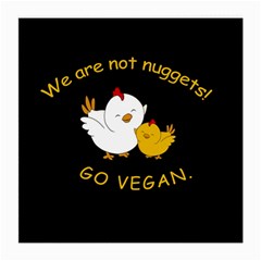 Go Vegan - Cute Chick  Medium Glasses Cloth (2-side) by Valentinaart