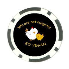 Go Vegan - Cute Chick  Poker Chip Card Guard by Valentinaart