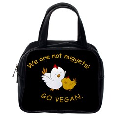 Go Vegan - Cute Chick  Classic Handbags (one Side) by Valentinaart