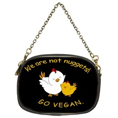 Go Vegan - Cute Chick  Chain Purses (one Side)  by Valentinaart