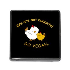 Go Vegan - Cute Chick  Memory Card Reader (square) by Valentinaart