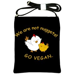 Go Vegan - Cute Chick  Shoulder Sling Bags by Valentinaart