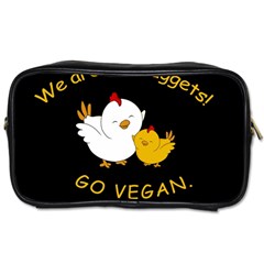 Go Vegan - Cute Chick  Toiletries Bags 2-side by Valentinaart