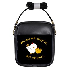 Go Vegan - Cute Chick  Girls Sling Bags by Valentinaart