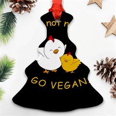 Go Vegan - Cute Chick  Ornament (christmas Tree)  by Valentinaart