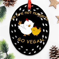 Go Vegan - Cute Chick  Oval Filigree Ornament (two Sides) by Valentinaart