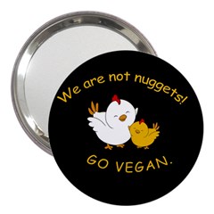 Go Vegan - Cute Chick  3  Handbag Mirrors by Valentinaart