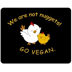 Go Vegan - Cute Chick  Double Sided Fleece Blanket (medium)  by Valentinaart