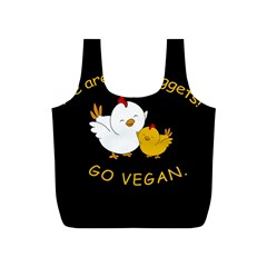 Go Vegan - Cute Chick  Full Print Recycle Bags (s)  by Valentinaart