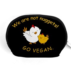 Go Vegan - Cute Chick  Accessory Pouches (medium)  by Valentinaart