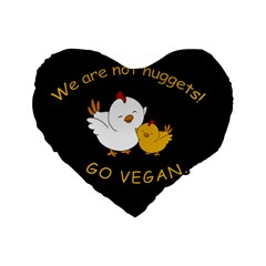 Go Vegan - Cute Chick  Standard 16  Premium Flano Heart Shape Cushions by Valentinaart