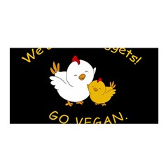 Go Vegan - Cute Chick  Satin Wrap by Valentinaart