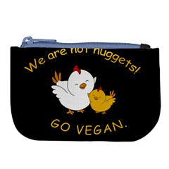 Go Vegan - Cute Chick  Large Coin Purse by Valentinaart