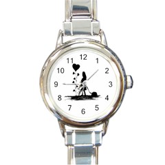 Sowing Love Concept Illustration Small Round Italian Charm Watch by dflcprints