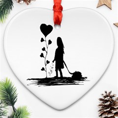 Sowing Love Concept Illustration Small Ornament (heart) by dflcprints