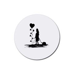 Sowing Love Concept Illustration Small Rubber Coaster (round)  by dflcprints