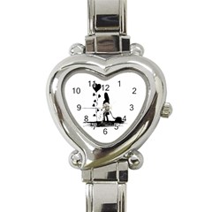 Sowing Love Concept Illustration Small Heart Italian Charm Watch by dflcprints