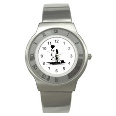 Sowing Love Concept Illustration Small Stainless Steel Watch by dflcprints