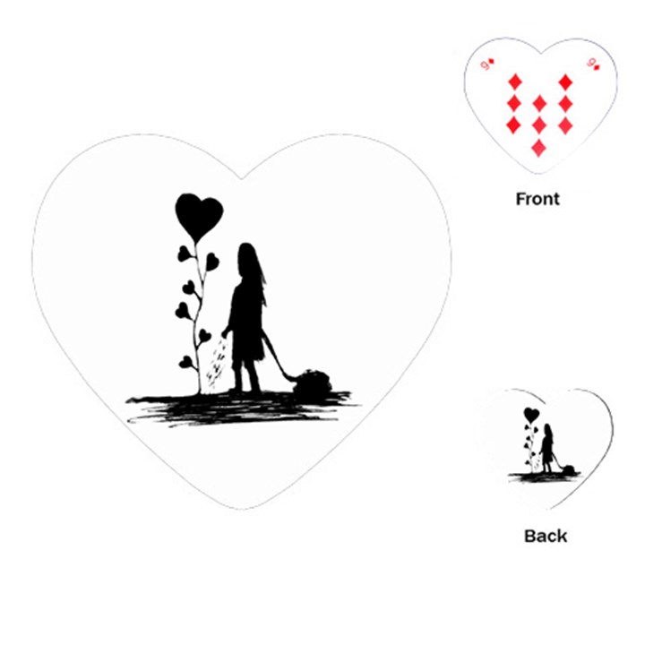 Sowing Love Concept Illustration Small Playing Cards (Heart) 