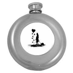 Sowing Love Concept Illustration Small Round Hip Flask (5 Oz) by dflcprints