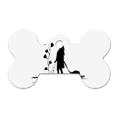 Sowing Love Concept Illustration Small Dog Tag Bone (two Sides) by dflcprints