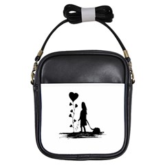 Sowing Love Concept Illustration Small Girls Sling Bags by dflcprints