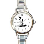 Sowing Love Concept Illustration Small Round Italian Charm Watch Front