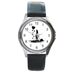 Sowing Love Concept Illustration Small Round Metal Watch by dflcprints