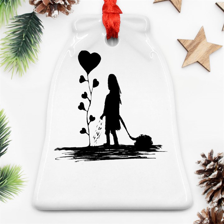 Sowing Love Concept Illustration Small Bell Ornament (Two Sides)