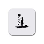 Sowing Love Concept Illustration Small Rubber Coaster (Square)  Front