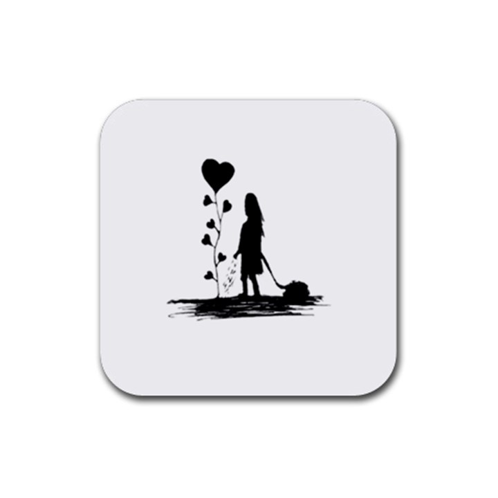 Sowing Love Concept Illustration Small Rubber Coaster (Square) 