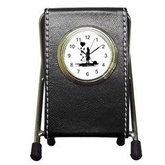 Sowing Love Concept Illustration Small Pen Holder Desk Clocks by dflcprints