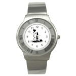 Sowing Love Concept Illustration Small Stainless Steel Watch Front