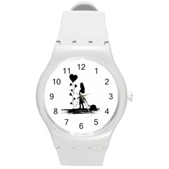 Sowing Love Concept Illustration Small Round Plastic Sport Watch (m) by dflcprints