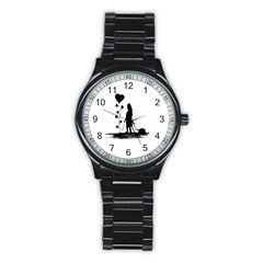 Sowing Love Concept Illustration Small Stainless Steel Round Watch by dflcprints