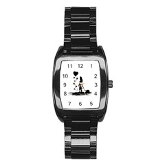 Sowing Love Concept Illustration Small Stainless Steel Barrel Watch by dflcprints