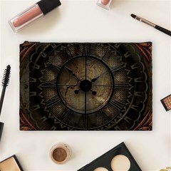 Steampunk, Wonderful Noble Steampunnk Design Cosmetic Bag (large)  by FantasyWorld7