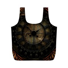 Steampunk, Wonderful Noble Steampunnk Design Full Print Recycle Bags (m)  by FantasyWorld7