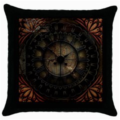 Steampunk, Wonderful Noble Steampunnk Design Throw Pillow Case (black) by FantasyWorld7