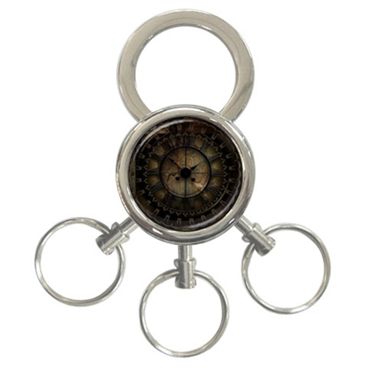 Steampunk, Wonderful Noble Steampunnk Design 3-Ring Key Chains