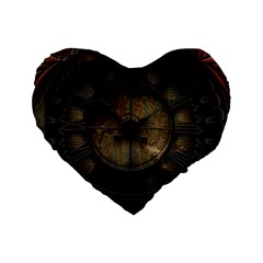 Steampunk, Wonderful Noble Steampunnk Design Standard 16  Premium Heart Shape Cushions by FantasyWorld7