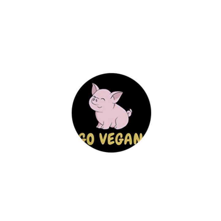 Go Vegan - Cute Pig 1  Mini Magnets