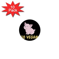 Go Vegan - Cute Pig 1  Mini Buttons (10 Pack)  by Valentinaart