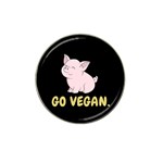 Go Vegan - Cute Pig Hat Clip Ball Marker (4 pack) Front